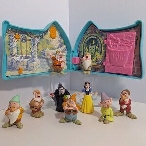 Disney Snow White Once Upon A Time Playset Figures Dwarfs Evil Queen Vintage
